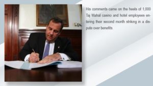 Christie vetoes unemployment benefits for striking workers