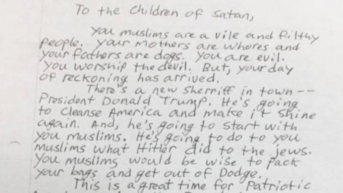 Letter threatening genocide sent to several US mosques