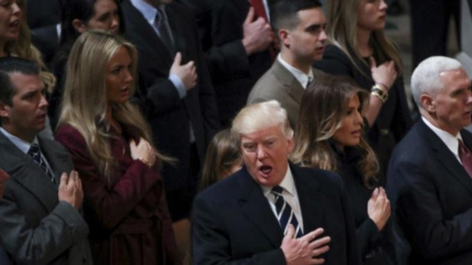 Trump, Pence Attend National Prayer Service Stressing Reconciliation
