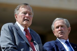 Former presidents Bush condemn bigotry, anti-Semitism