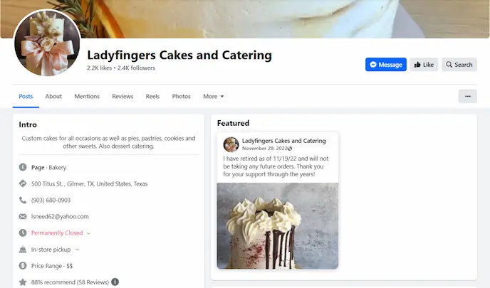 The woman identified on social media as the owner of Market Bistro and Ladyfingers Cakes, Lisa Gaines, posted to her personal Facebook the post below, but has since taken it down.