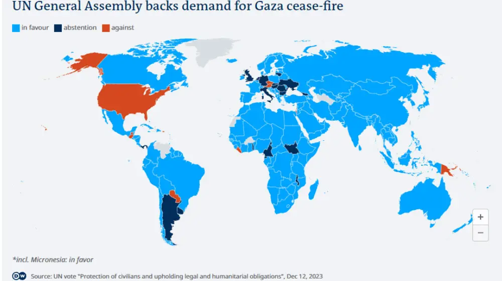 UN General Assembly backs demand for Gaza cease-fire