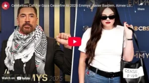 Celebrities Call For Gaza Ceasefire At 2025 Emmys: Javier Bardem, Aimee Lou Wood, & Others